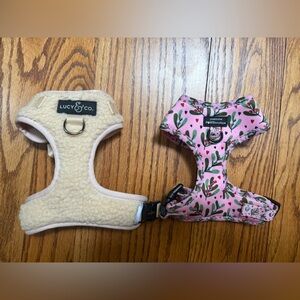 Lucy & Co and Pawsome Paws Boutique Pink and Cream Dog Pet Harness Set XS S
